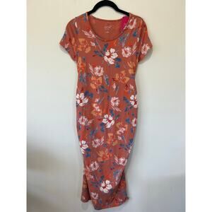 Isabel Maternity dress size S floral bodycon midi length NWT